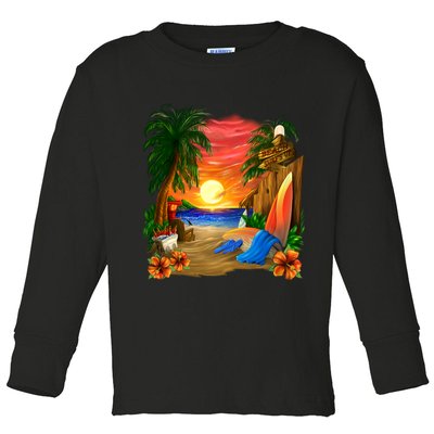 Day at the Beach Toddler Long Sleeve Shirt