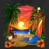Day at the Beach Golf Towel