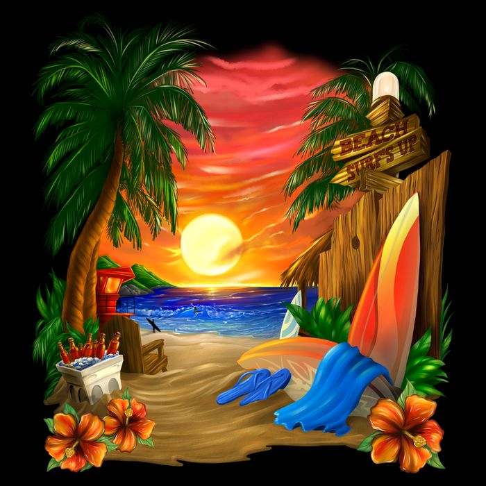Day at the Beach Womens T-Shirt