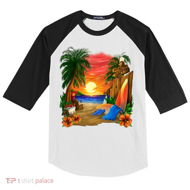 Day at the Beach Kids Colorblock Raglan Jersey