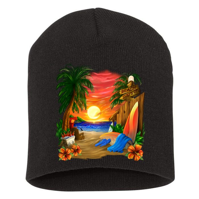 Day at the Beach Short Acrylic Beanie