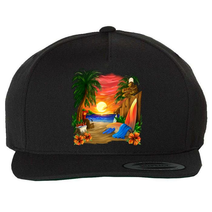 Day at the Beach Wool Snapback Cap