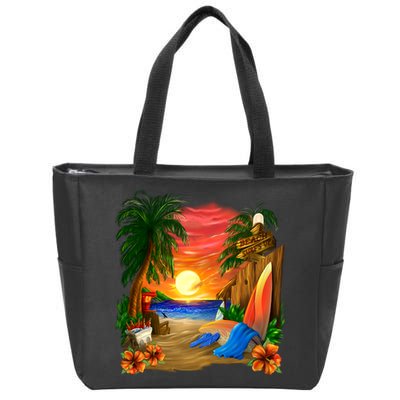 Day at the Beach Zip Tote Bag