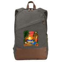 Day at the Beach Cotton Canvas Backpack