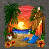 Day at the Beach Cotton Canvas Backpack
