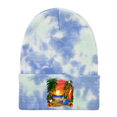 Day at the Beach Tie Dye 12in Knit Beanie