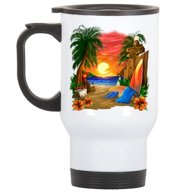 Day at the Beach Stainless Steel Travel Mug