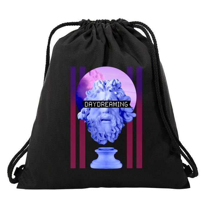 Day Dreaming Statue Drawstring Bag