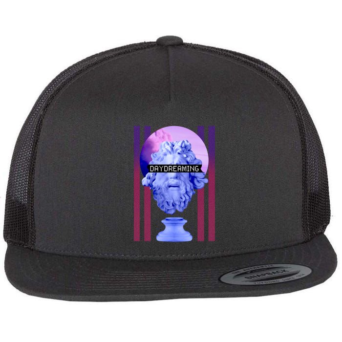 Day Dreaming Statue Flat Bill Trucker Hat