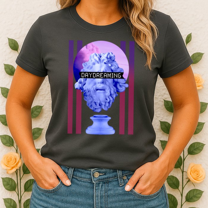 Day Dreaming Statue Womens T-Shirt