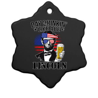 Day Drinkin' Like Abe Lincoln Ceramic Star Ornament