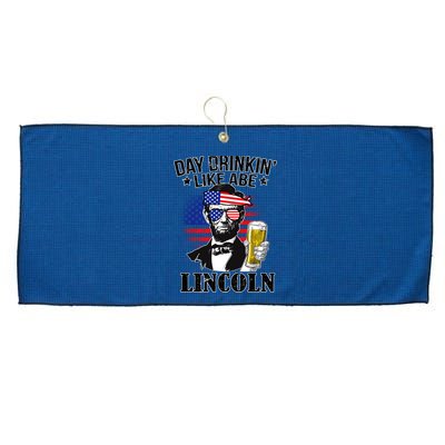 Day Drinkin' Like Abe Lincoln Large Microfiber Waffle Golf Towel