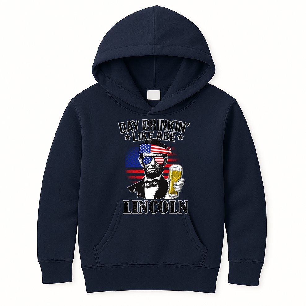 Day Drinkin' Like Abe Lincoln Kids Hoodie