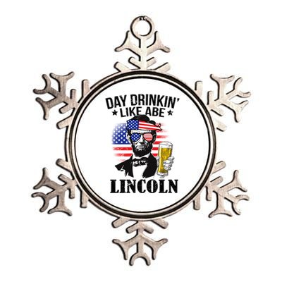 Day Drinkin' Like Abe Lincoln Metallic Star Ornament