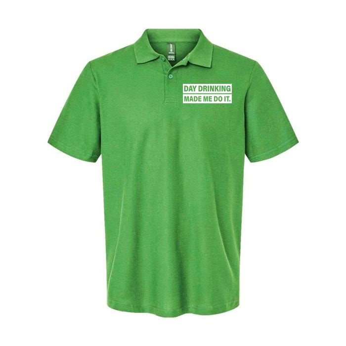 Day Drinking Made Me Do It Funny Drunk Softstyle Adult Sport Polo