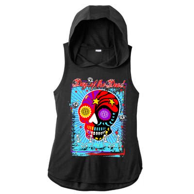 Day of the Dead Ladies PosiCharge Tri-Blend Wicking Draft Hoodie Tank