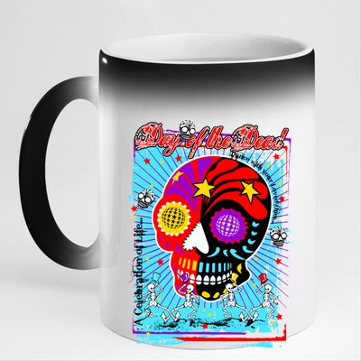 Day of the Dead 11oz Black Color Changing Mug