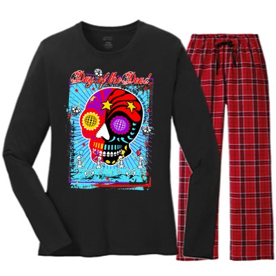 Day of the Dead Women's Long Sleeve Flannel Pajama Set 