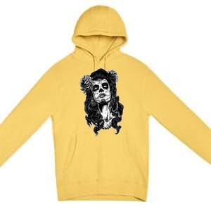 Day Of The Dead Beauty Skeleton Premium Pullover Hoodie