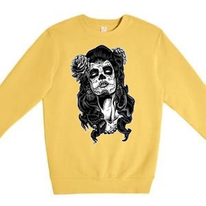 Day Of The Dead Beauty Skeleton Premium Crewneck Sweatshirt