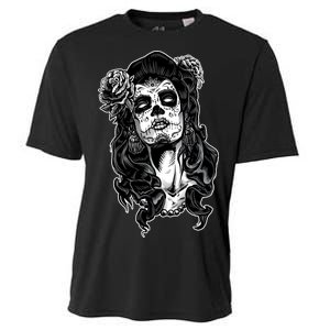 Day Of The Dead Beauty Skeleton Cooling Performance Crew T-Shirt