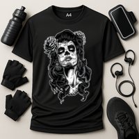 Day Of The Dead Beauty Skeleton Cooling Performance Crew T-Shirt
