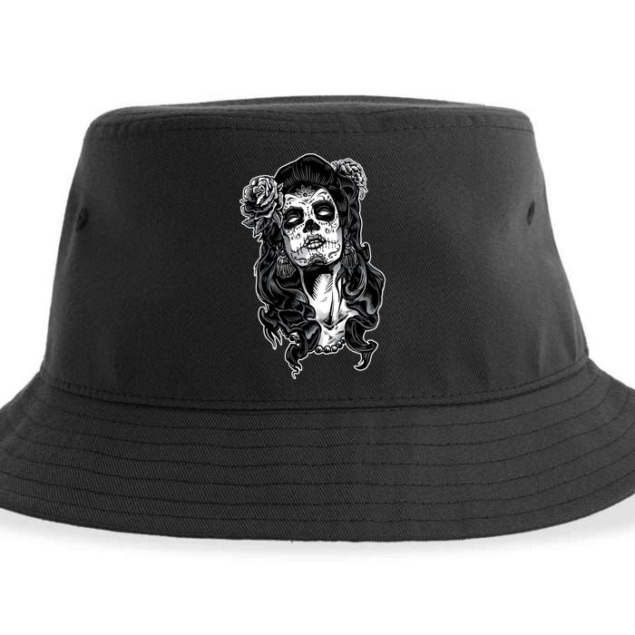 Day Of The Dead Beauty Skeleton Sustainable Bucket Hat