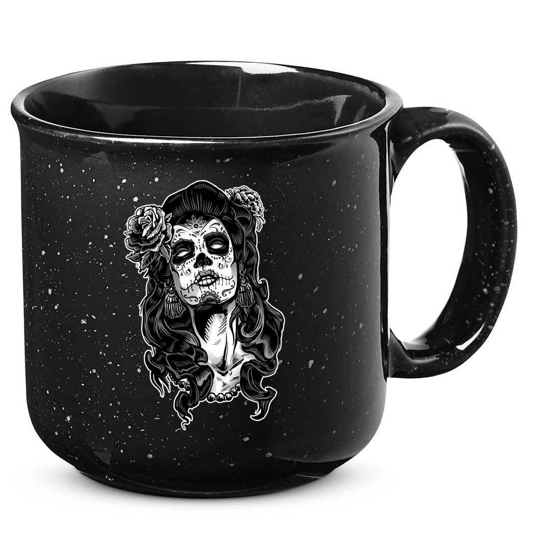 Day Of The Dead Beauty Skeleton 15oz Campfire Ceramic Mug