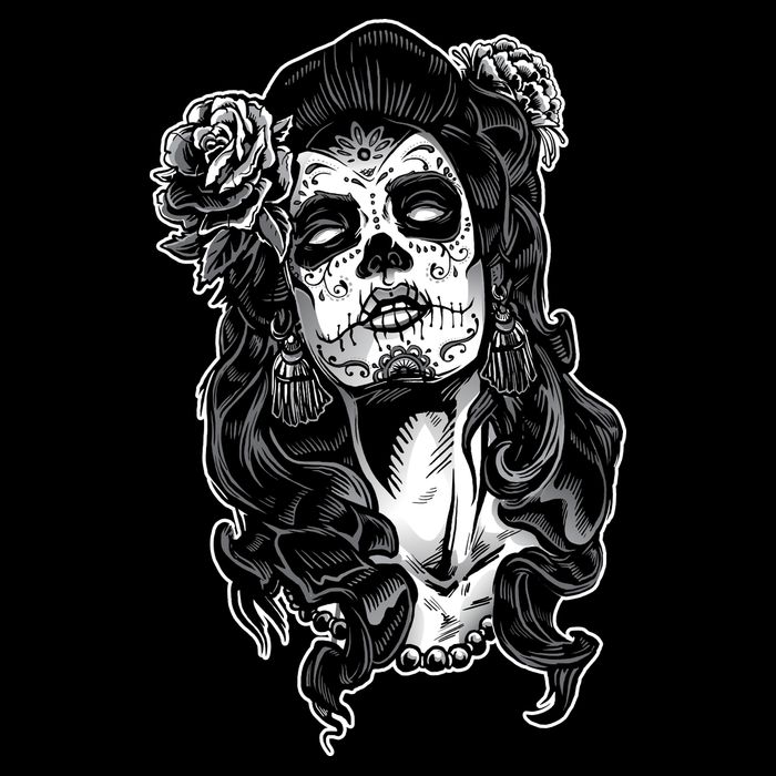 Day Of The Dead Beauty Skeleton Drawstring Bag