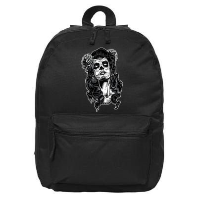 Day Of The Dead Beauty Skeleton 16 in Basic Backpack