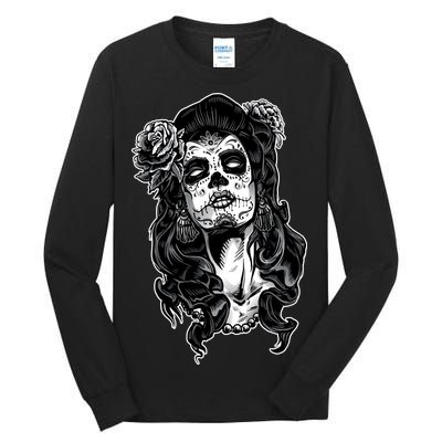 Day Of The Dead Beauty Skeleton Tall Long Sleeve T-Shirt