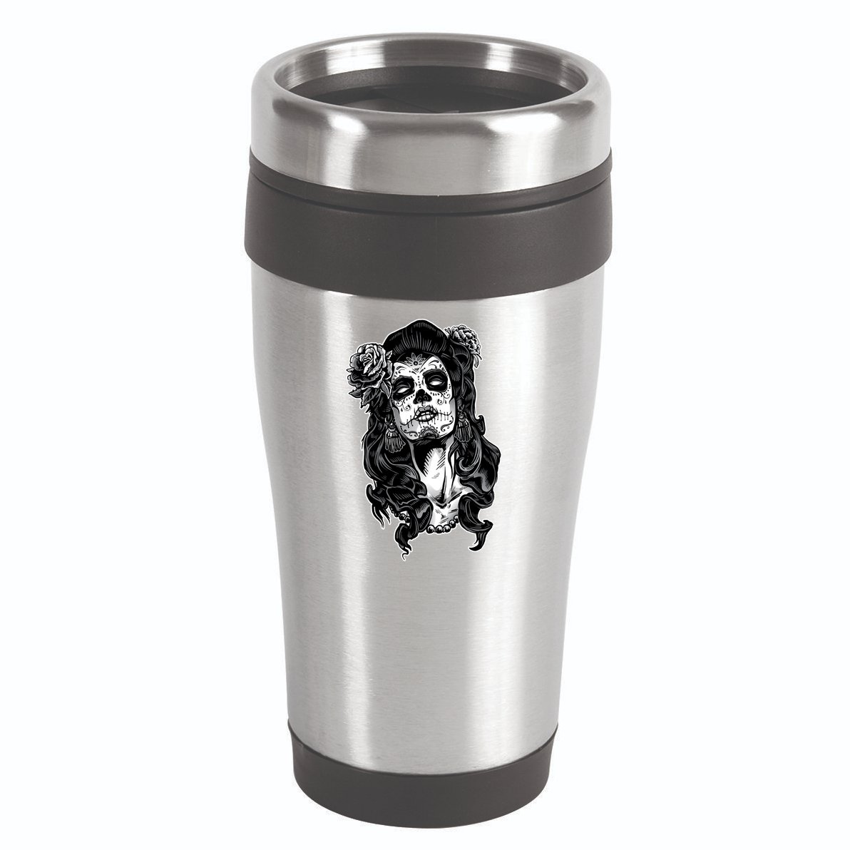Day Of The Dead Beauty Skeleton 16oz Travel Tumbler