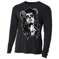 Day Of The Dead Beauty Skeleton Cooling Performance Long Sleeve Crew