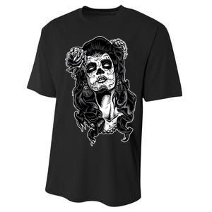 Day Of The Dead Beauty Skeleton Performance Sprint T-Shirt