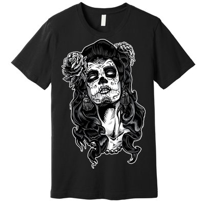 Day Of The Dead Beauty Skeleton Premium T-Shirt