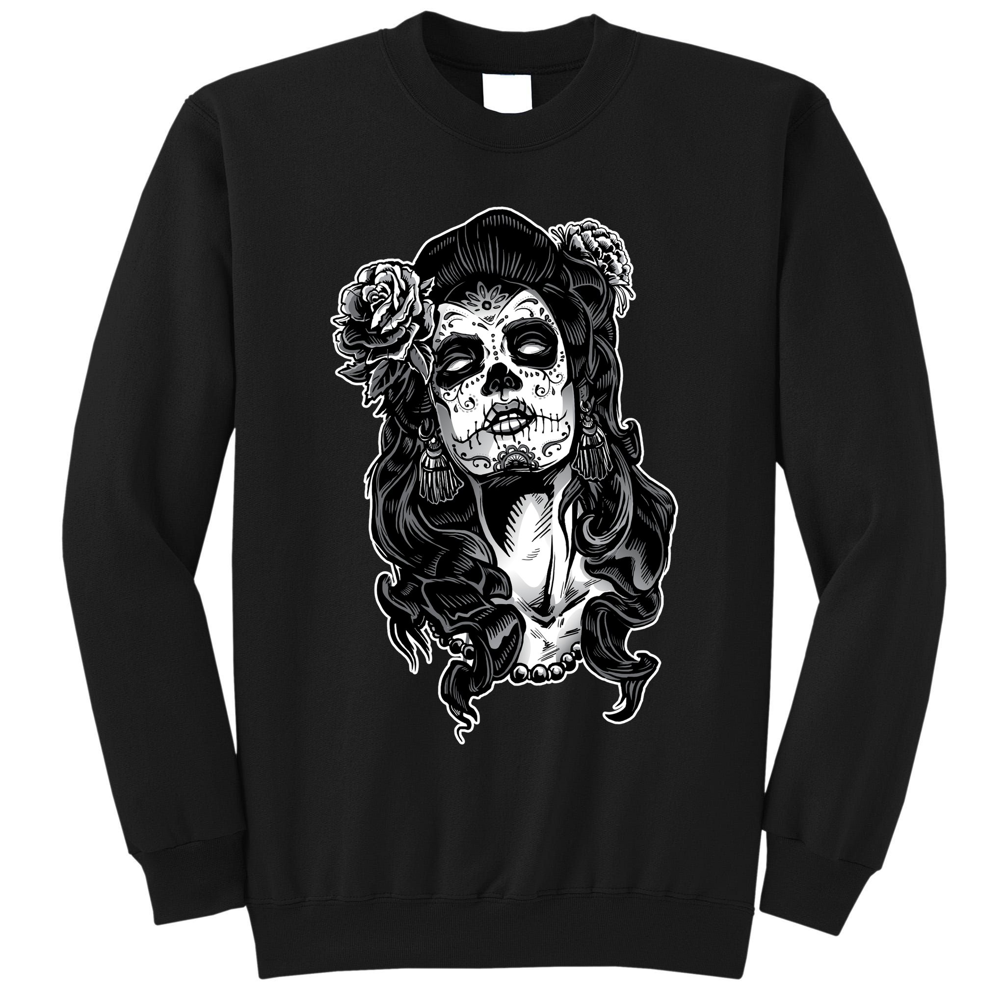 Day Of The Dead Beauty Skeleton Tall Sweatshirt