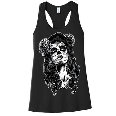 Day Of The Dead Beauty Skeleton Women's Racerback Tank