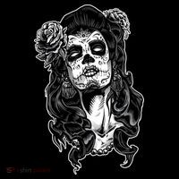 Day Of The Dead Beauty Skeleton Women's V-Neck T-Shirt