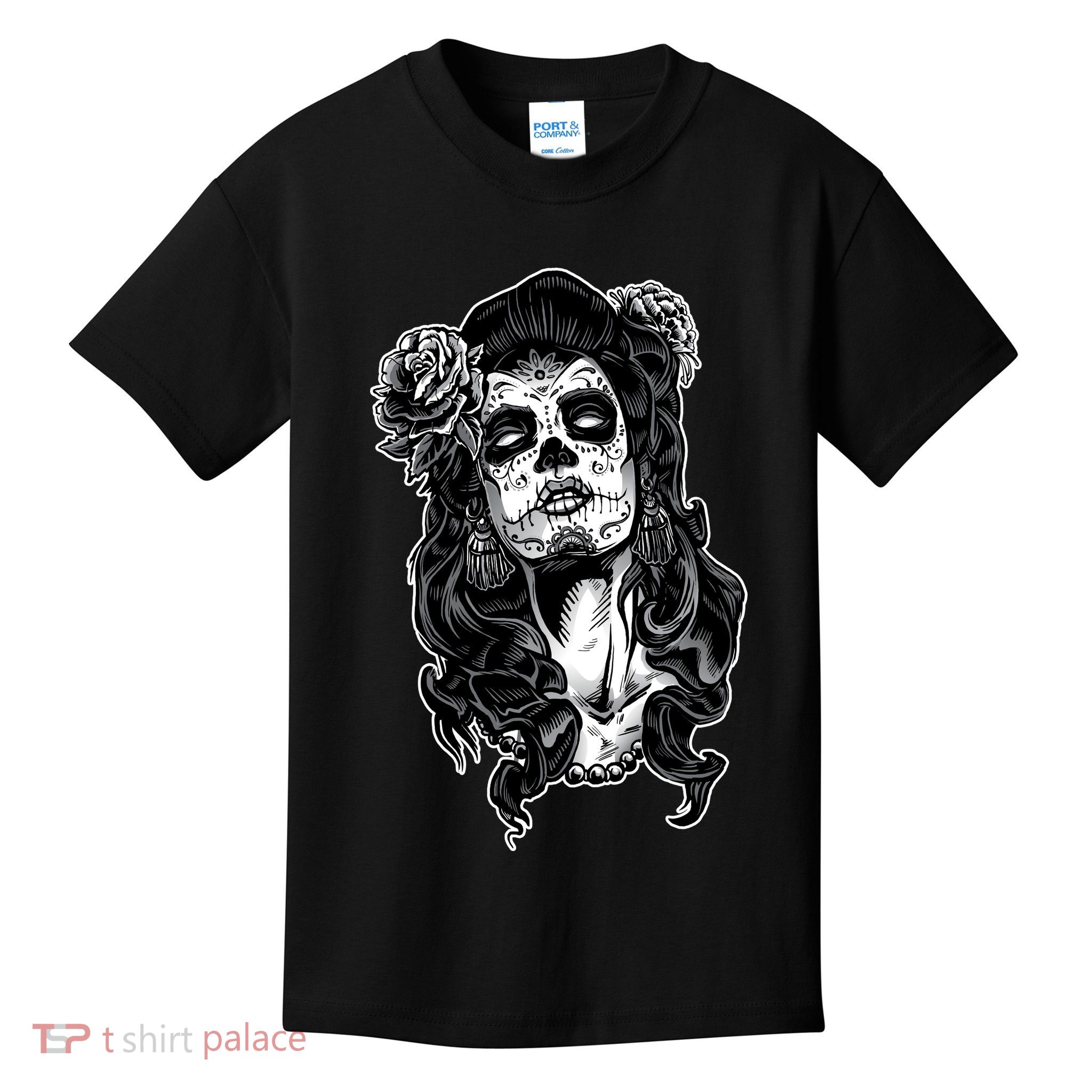 Day Of The Dead Beauty Skeleton Kids T-Shirt