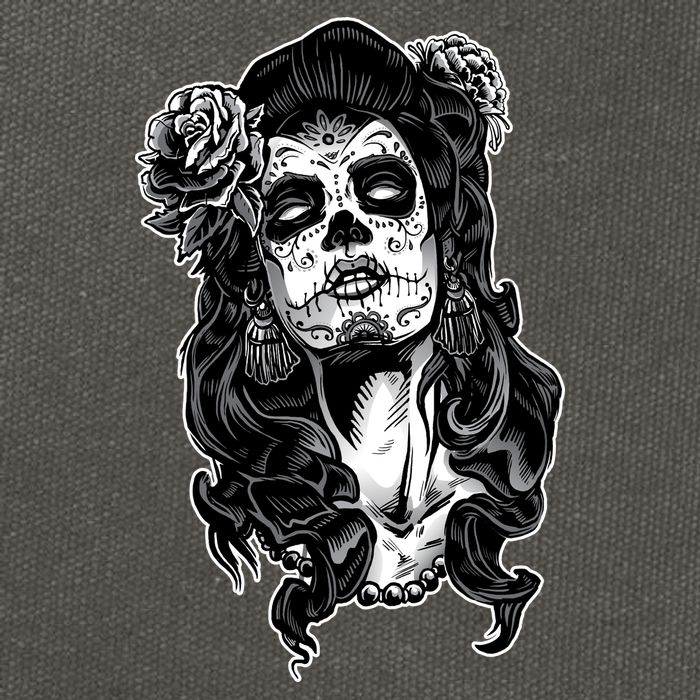 Day Of The Dead Beauty Skeleton Cotton Canvas Backpack