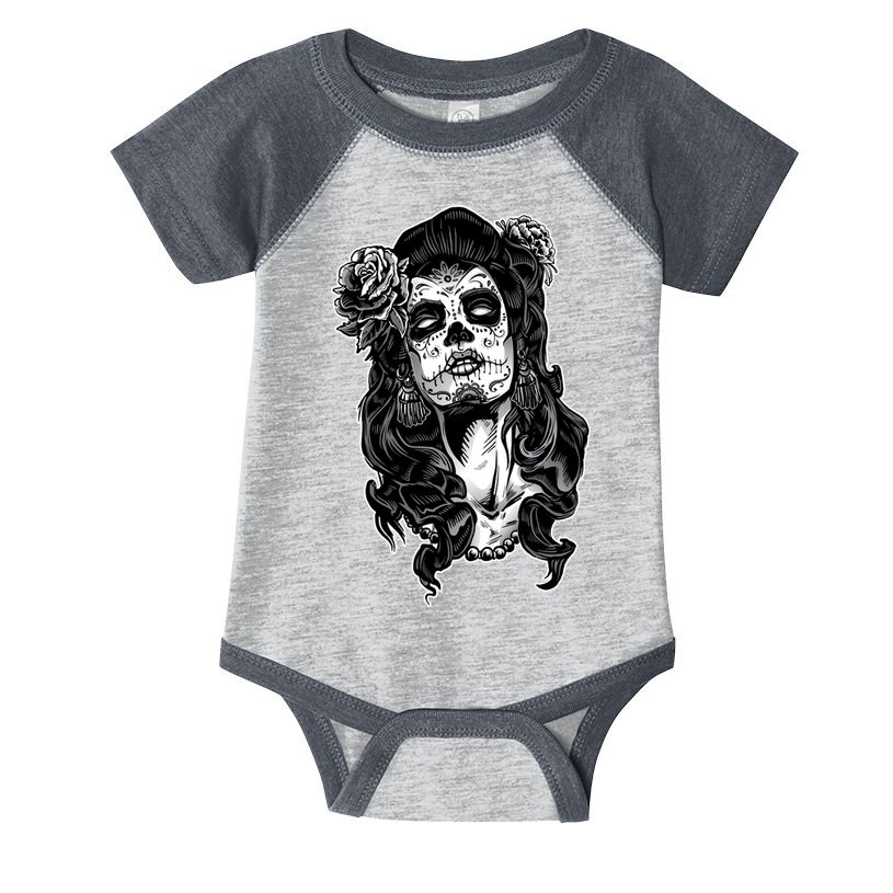 Day Of The Dead Beauty Skeleton Infant Baby Jersey Bodysuit