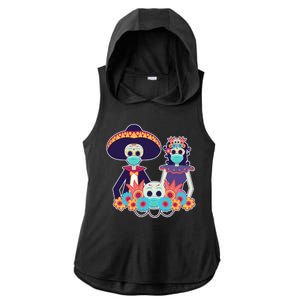 Day Of The Dead Dia De Los Muertos Quarantine Ladies PosiCharge Tri-Blend Wicking Draft Hoodie Tank