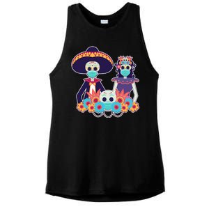 Day Of The Dead Dia De Los Muertos Quarantine Ladies PosiCharge Tri-Blend Wicking Tank