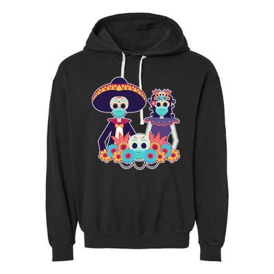 Day Of The Dead Dia De Los Muertos Quarantine Garment-Dyed Fleece Hoodie
