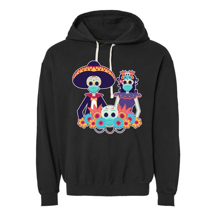 Day Of The Dead Dia De Los Muertos Quarantine Garment-Dyed Fleece Hoodie