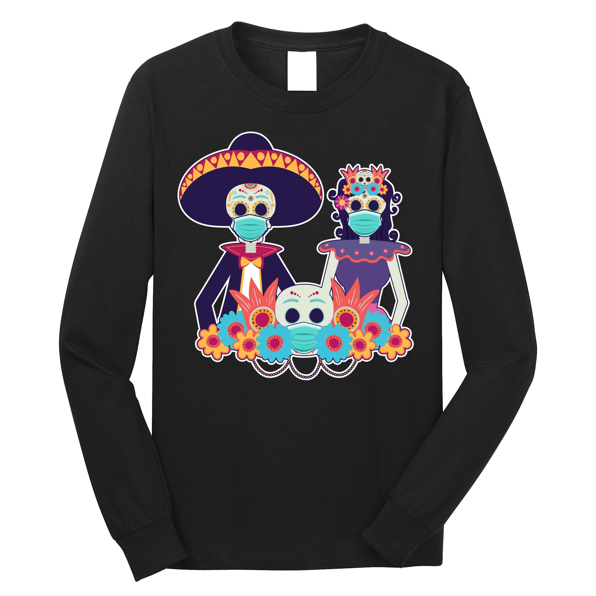 Day Of The Dead Dia De Los Muertos Quarantine Long Sleeve Shirt