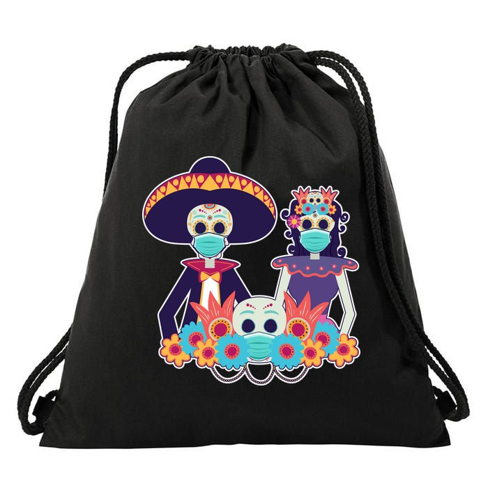 Day Of The Dead Dia De Los Muertos Quarantine Drawstring Bag