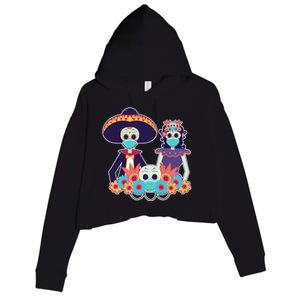 Day Of The Dead Dia De Los Muertos Quarantine Crop Fleece Hoodie