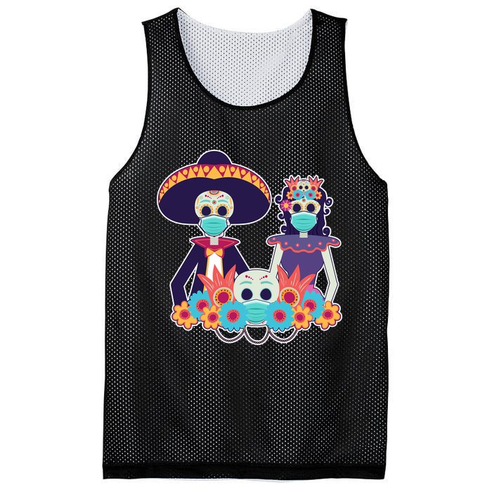 Day Of The Dead Dia De Los Muertos Quarantine Mesh Reversible Basketball Jersey Tank