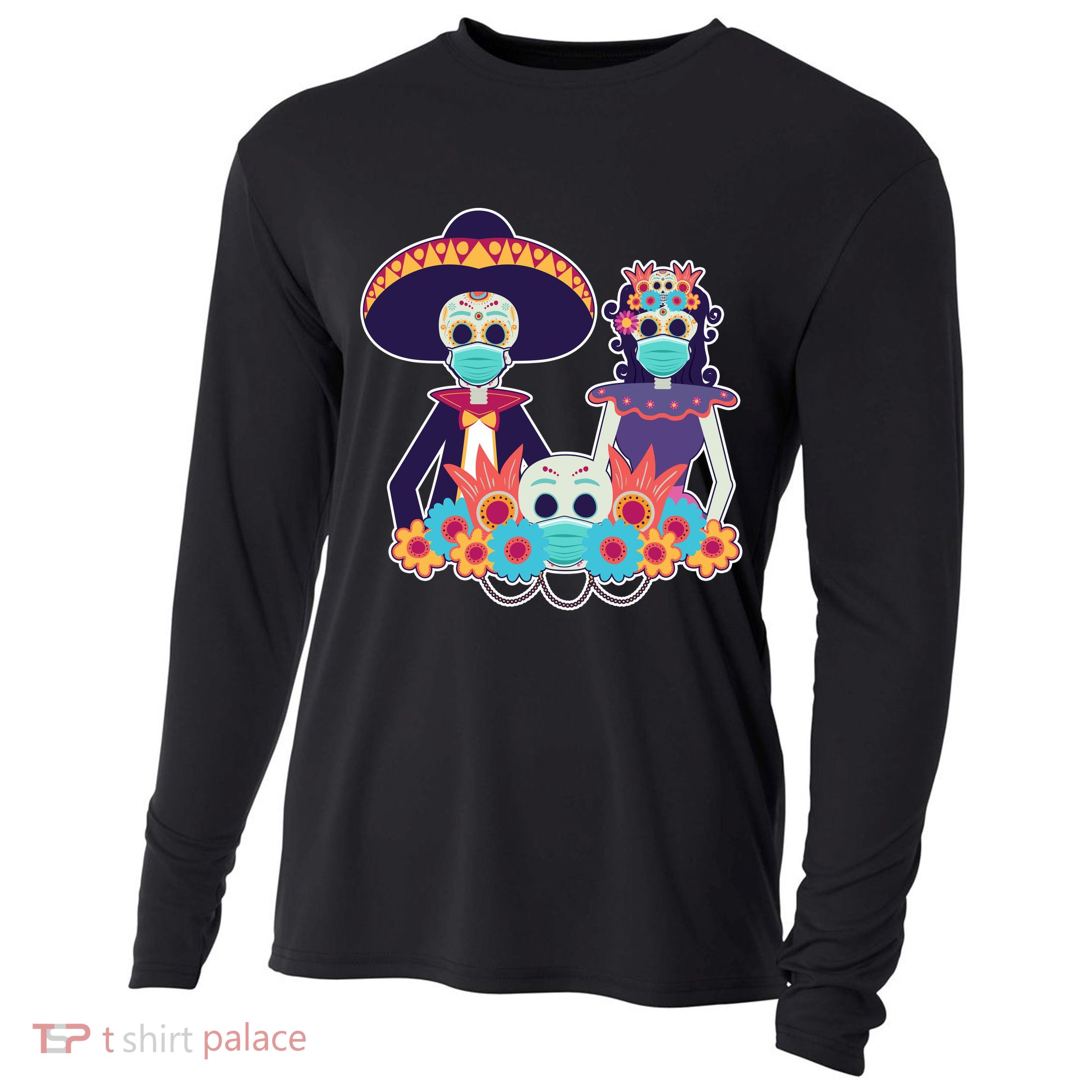 Day Of The Dead Dia De Los Muertos Quarantine Cooling Performance Long Sleeve Crew